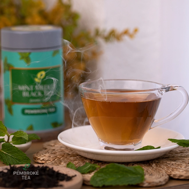 Soothing mint medley black tea from India, crafted to support the digestion and overall gut wellness