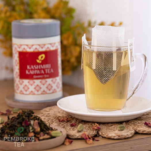 Powdered Kashmiri Kahwa tea blend with premium spices by top exporter and private label supplier