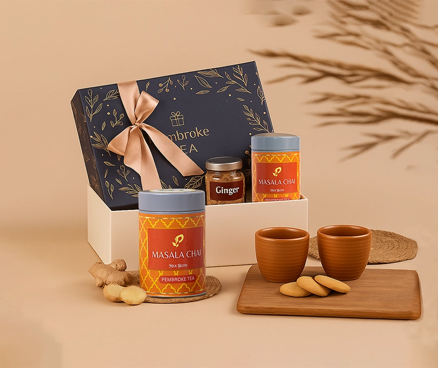 Curated handcrafted masala chai gift box by Indian tea exporter ideal for festive and corporate gifts