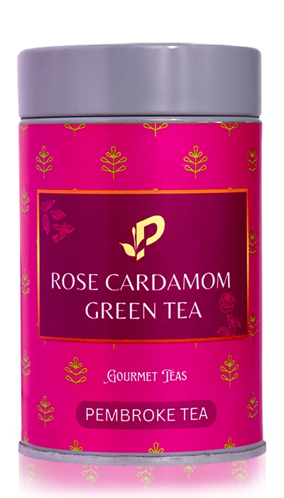 Floral rose and cardamom green tea for a refreshing and aromatic tea experience