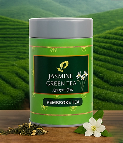 Jasmine-scented green tea crafted by expert manufacturers offering soothing fragrance & subtle sweetness